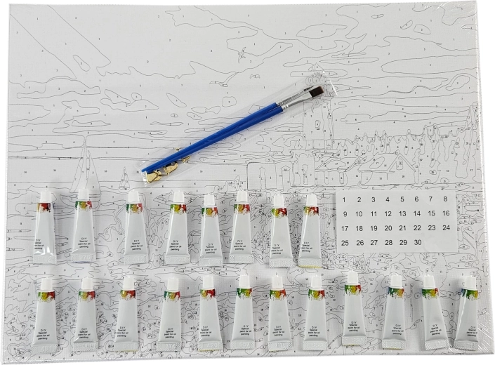 Peinture par numéros – Toucan 40 × 50 cm avec toile tendue et set de peintures acryliques