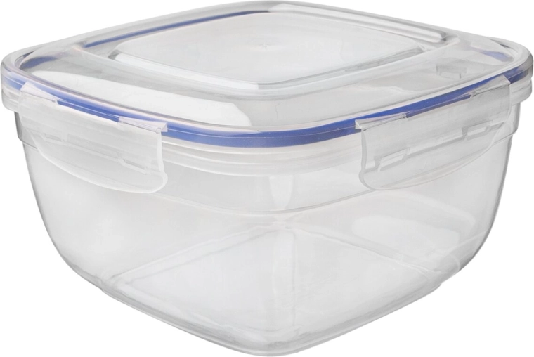 Boîte carrée Prim en plastique avec couvercle hermétique 0,9 l