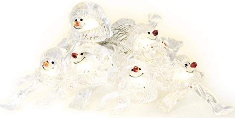 Guirlande lumineuse Retlux avec bonhommes de neige, 1,35 m, 10 LED