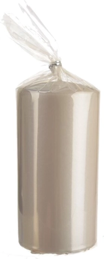 Bougie cylindrique gris mat 7 × 14 cm