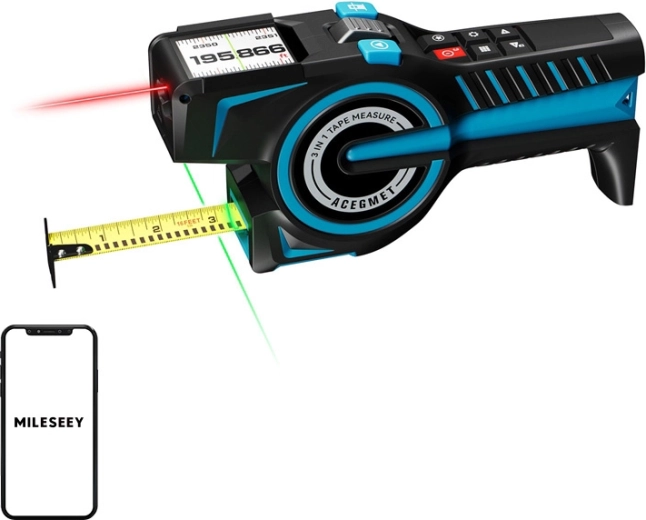 Télémètre laser Mileseey DTX 10 avec mètre ruban et Bluetooth (100 m)