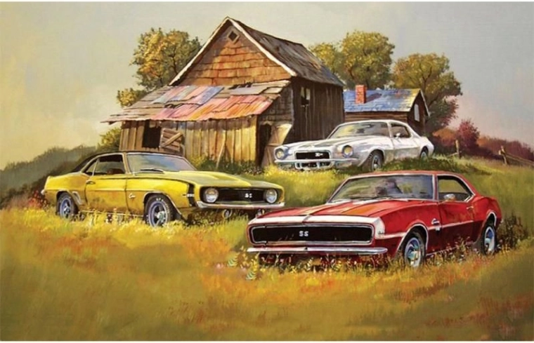 Mosaïque diamant Chevrolet Camaro SS – 3 classiques 40 × 30 cm - 1 pièce