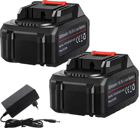 2× batteries et chargeur inclus