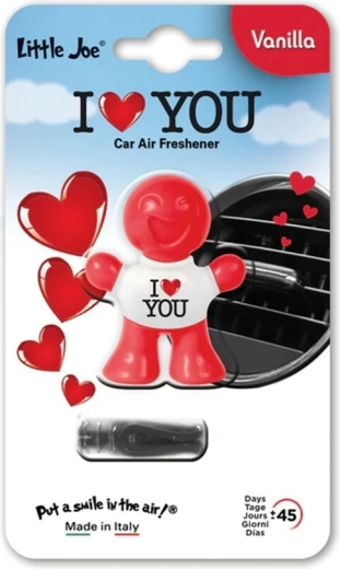 Little Joe Supair Drive 3D désodorisant pour voiture vanille I love you - 1 pièce