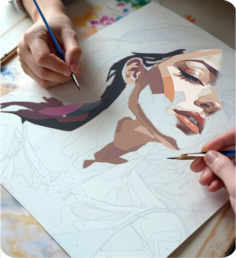 Peinture facilitée grâce aux numéros et à la sous-couche