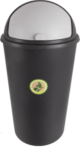 Poubelle avec couvercle à bascule 25 l, noire