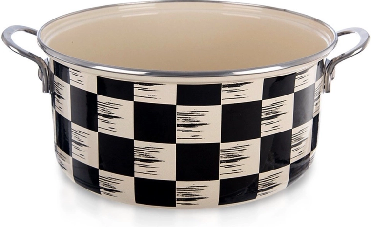 Marmite émaillée Damier 26 cm, 5 l