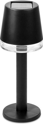 Lampe LED solaire de table noire 21,5 cm