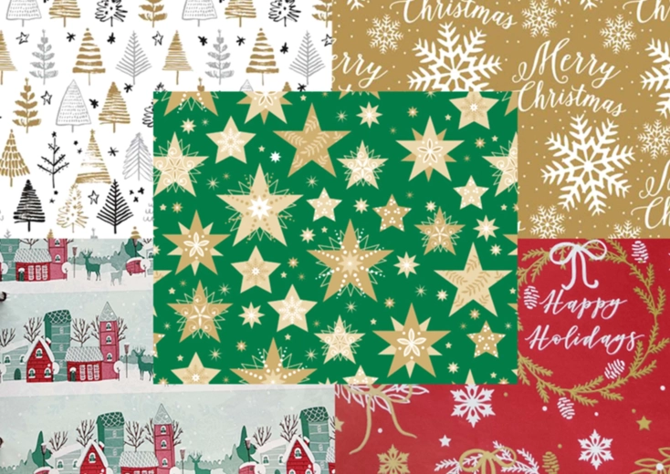 Papier cadeau de Noël BVE Classic 0,7 × 10 m – assortiment