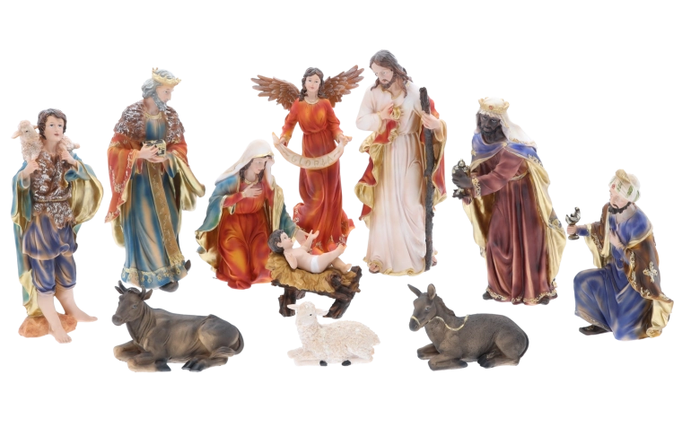 Crèche de Noël – set de 11 figurines en polyrésine jusqu’à 46 cm