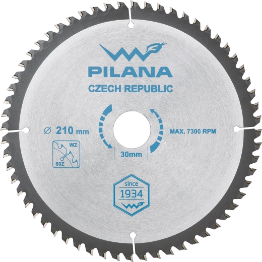 Lame de scie PILANA 210 mm, 60 dents, WZ pour bois