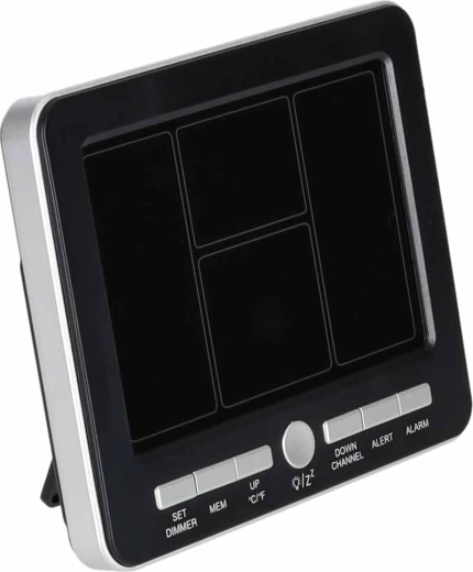 Alimentation via USB‑C ou piles, réveil avec snooze
