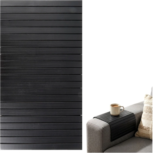 Set de table en bambou enroulable 44 × 22 cm – Noir