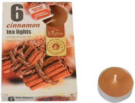 Bougies chauffe-plat parfumées à la cannelle, 6 pcs