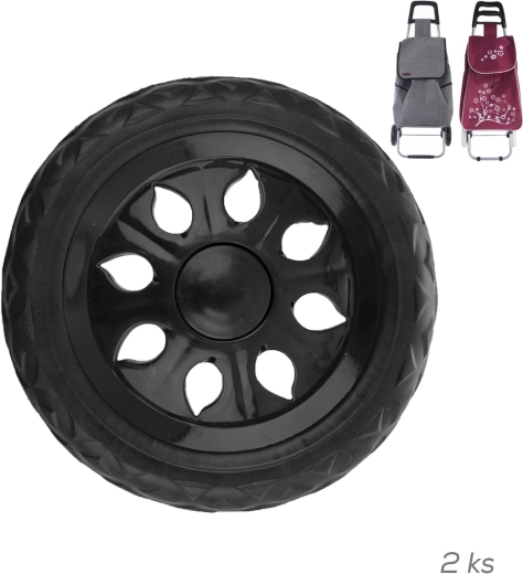 Roue de rechange en plastique (UH) noire, lot de 2 pcs