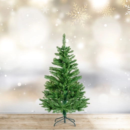 Sapin de Noël artificiel de 120 cm en PVC vert foncé