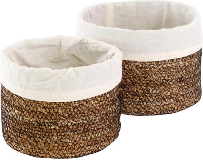 Paniers en herbe de mer TORO avec doublure, lot de 2 pièces