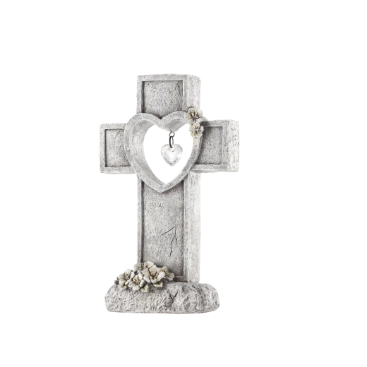 Motif symbolique de la croix avec cœur