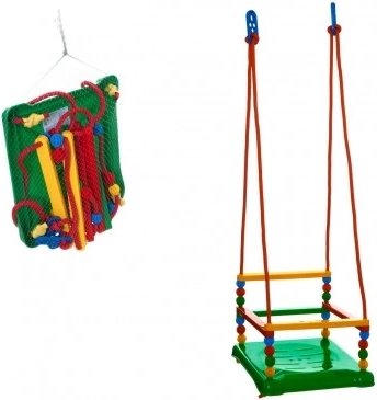 Balançoire en plastique avec barrière 35 × 34 cm, capacité 40 kg – Vert