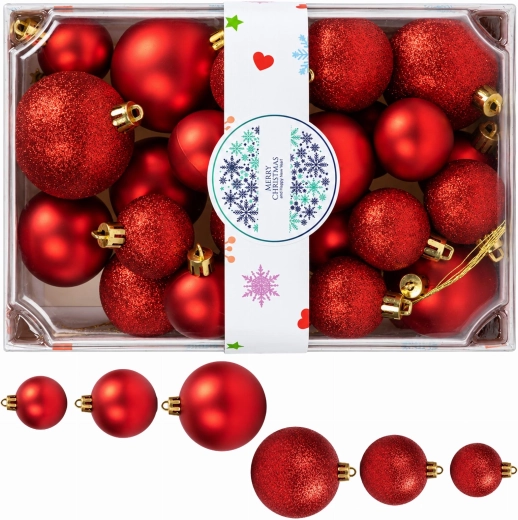 Décorations de Noël brillantes et incassables – lot de 26 pièces