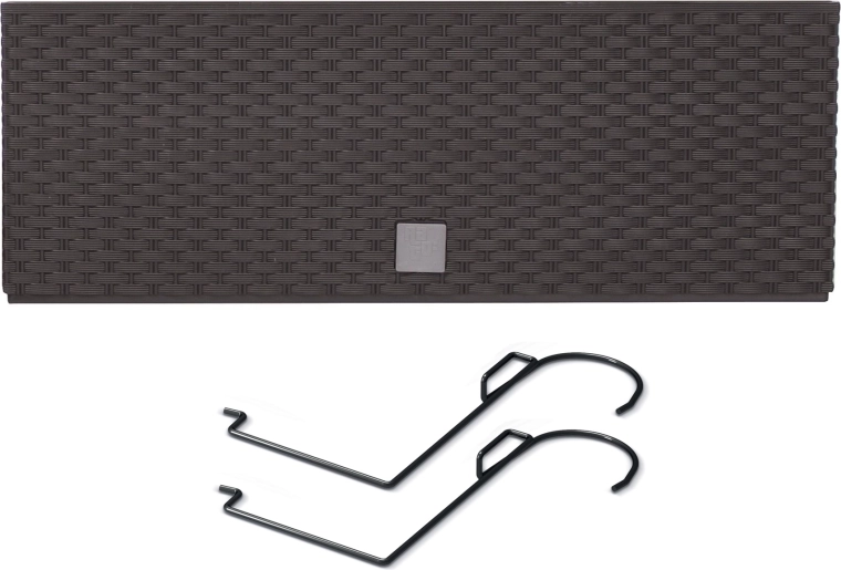 Jardinière suspendue en rotin avec insert 58 cm anthracite