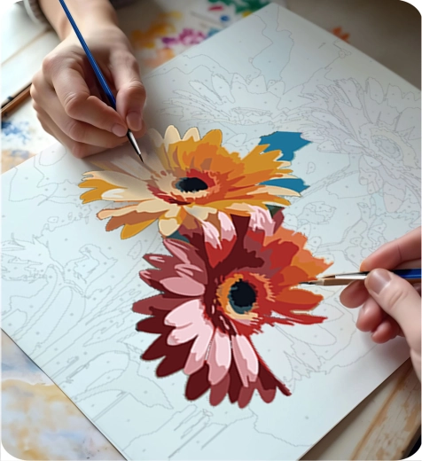 Peinture facile et précise grâce aux numéros