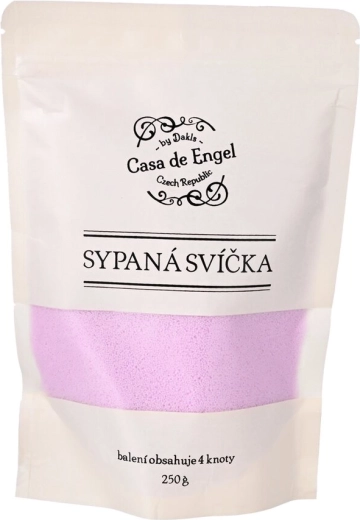 Cire en granulés violette pour bougies 250 g + 4 mèches