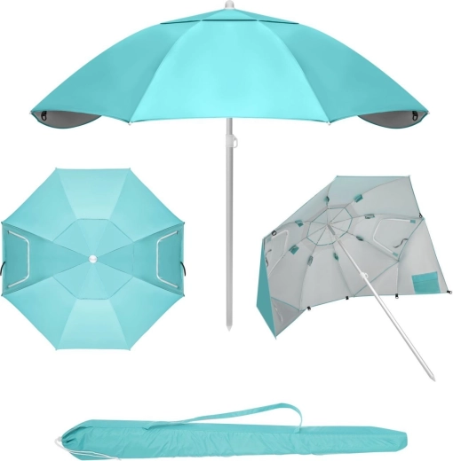 Parasol de plage pliable 2-en-1 (paravent / tente de plage) avec housse - 1 pièce
