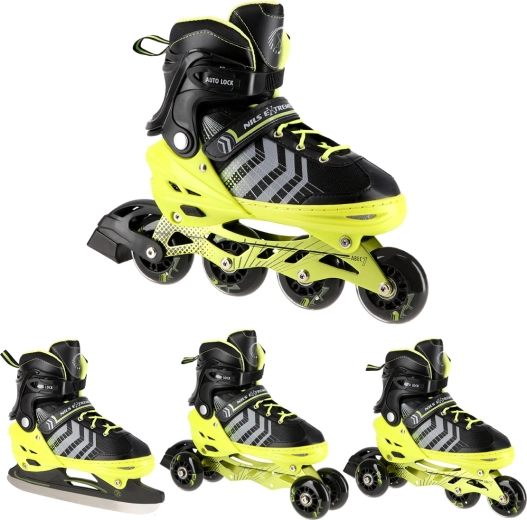 4-en-1 : rollers en ligne et patins à glace