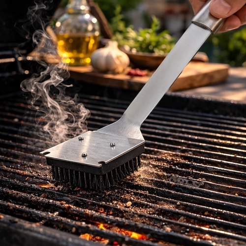 Brosse métallique pour un nettoyage rapide de la grille