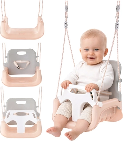 Balançoire pour enfants 3-en-1 Kruzzel gris-beige