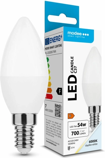 Ampoule LED flamme 7 W E14 blanc froid