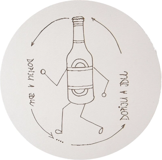 Sous-verre en bois avec l’inscription « Dopiju… » – 10 cm