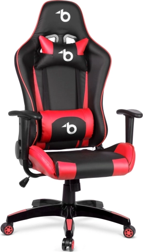 Chaise gaming avec coussin lombaire et cervical vert