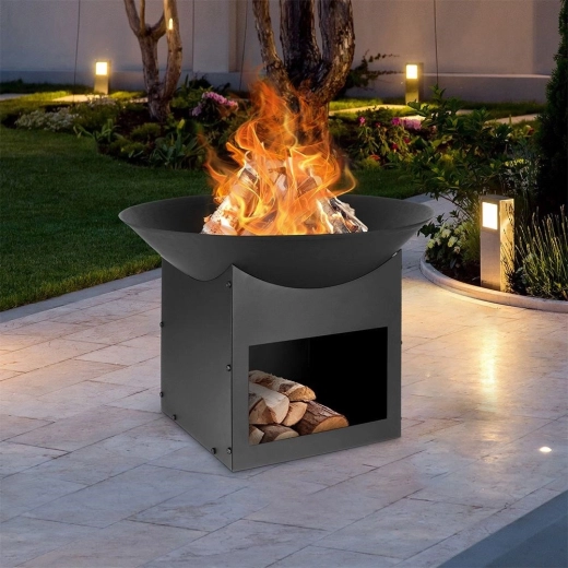 Espace de rangement pour le bois intégré