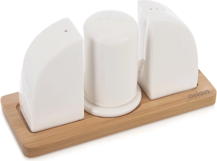 Salière et poivrière en porcelaine avec support WHITELINE, set de 4 pièces