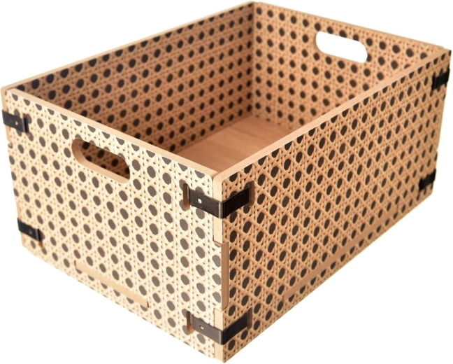 Caisse en bois BOHO 35 × 26 × 17 cm