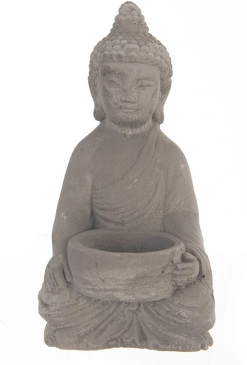 Bougeoir Bouddha en ciment 8 × 16 cm
