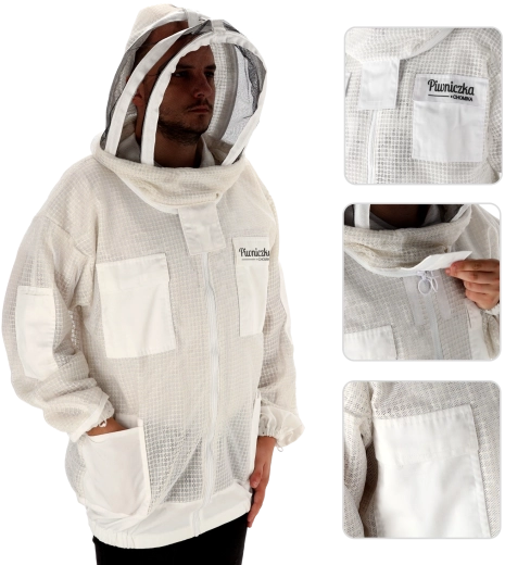 Veste d’apiculteur ventilée à trois couches avec chapeau amovible XXL
