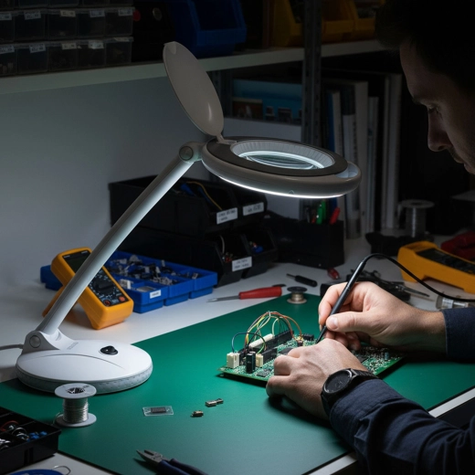 Grossissement et éclairage LED lumineux