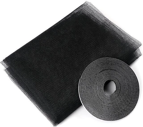 Moustiquaire 150 × 130 cm – noire, Velcro autocollant