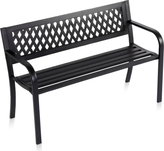 Banc de jardin en métal noir Vilde 119 × 45 × 76 cm