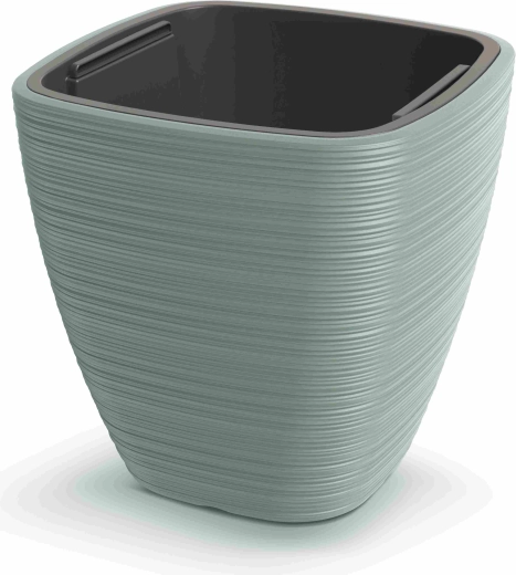 Pot de fleur Vena Square sauge 38,8 × 38 × 38 cm avec insert