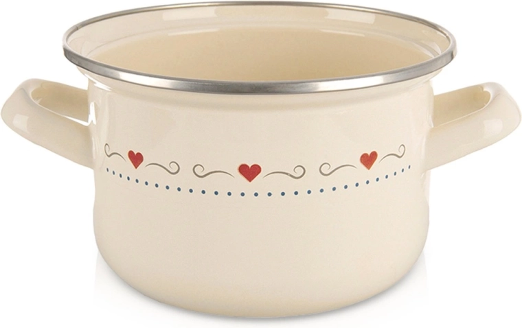 Casserole émaillée TONCA 16 cm, 1,4 l – crème