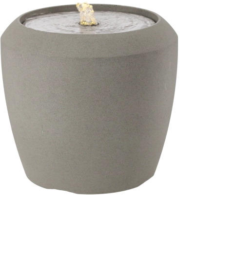 Fontaine de jardin avec éclairage LED, gris, 33,6 × 33,6 × 30,5 cm