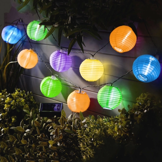 Guirlande solaire avec lampions colorés et éclairage LED, 2,5 m