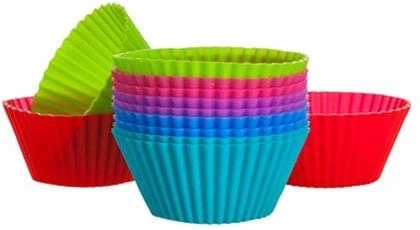 Caissettes en silicone pour muffins et cupcakes 6 × 2,7 cm, assortiment de couleurs, 12 pcs CULINARIA Red