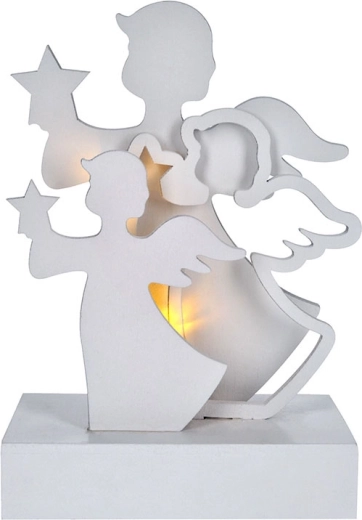 Sapin de Noël LED Solight en bois blanc - 1 pièce