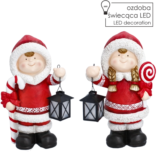 Figurine de Noël d’enfant avec lanterne LED 40 cm - 1 pièce