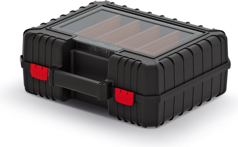 Mallette à outils robuste avec organiseur transparent 15 l